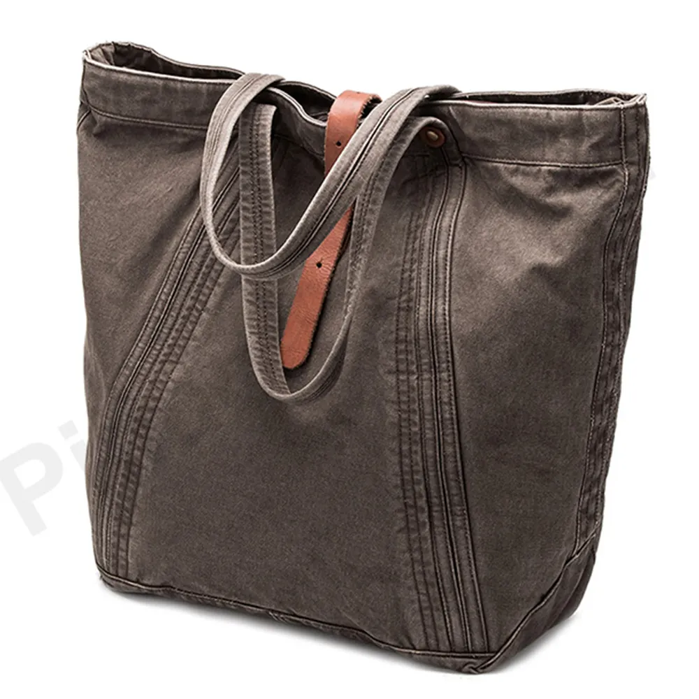high quality canvas vintage handbag manufacturer large capacity casual wax canvas tote bag custom durable retro Handtasche