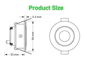 Mini <span class=keywords><strong>spot</strong></span> LED <span class=keywords><strong>12V</strong></span> DC 3 Watt 42mm encastrable pour balcon - Product Image 3