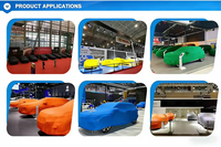 Housse de voiture extensible en spandex sur mesure avec logo, protection intégrale universelle anti-poussière et anti-UV pour exposition automobile en intérieur