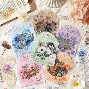 Stiker Jurnal Tahan Air Seri Puisi Bunga Botani untuk Anak-Anak, Bahan PET, Penggunaan Lintas Negara - Product Image 2