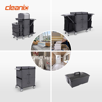 Chariot d'entretien ménager professionnel en plastique Pp chariot de concierge hôtel chambre préposé service de ménage chariot d'entretien ménager