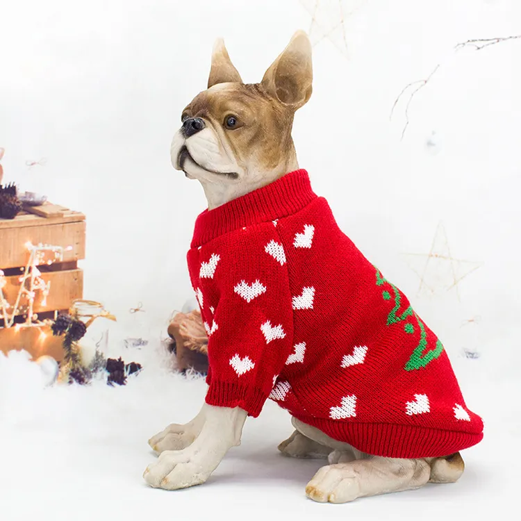 พิมพ์ฮาโลวีนเครื่องแต่งกายสุนัขถักเสื้อกันหนาวเท็ดดี้คริสต์มาสธีมสองขาเสื้อผ้าสัตว์เลี้ยง