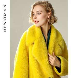Abrigo largo de invierno para <span class=keywords><strong>mujer</strong></span> con cierre de <span class=keywords><strong>cremallera</strong></span> Faux Lambs Wool & Teddy Furry Cashmere Faux Fur Outwear Jacket - Product Image 5