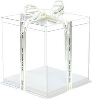 Vente en gros Boîte à gâteau transparente en plastique Boîte cadeau carrée blanche pour mariage Boulangerie Fournitures de pâtisserie
