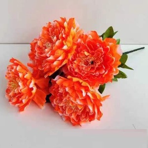MSH Fleurs artificielles en soie de pivoine luxueuses à 7 têtes, fleurs de décoration de salle - Product Image 5