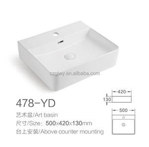Lavabo Rectangular Moderno de Piedra, Suspendido en la Pared, con Desagüe, para Instalación en Encimera de Baño de Apartamento - Product Image 3