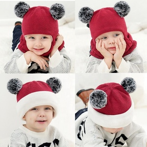 Ensemble bonnet et écharpe tricotés pour enfants, doublure chaude, pour garçons et filles de 2 à 7 ans - Product Image 3