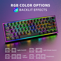 Clavier de jeu AZERTY 68 touches personnalisable français-espagnol, à commutation à chaud, pour PC Gamer, interrupteurs rouges, Tastature Gaming
