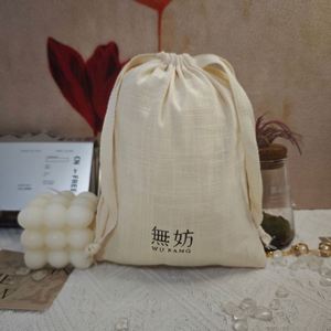 Custom Logo Printing Cotton Linen Gift Cosmetic <b>Drawstring</b> <b>Bag</b> Muslin Jewelry <b>Makeup</b> Pouch - Product Image 1