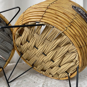 Macetas de plástico de imitación ratán grandes y pequeñas, plantas en macetas para escritorio, arreglos florales de suelo, plantas verdes tejidas de ratán - Product Image 2