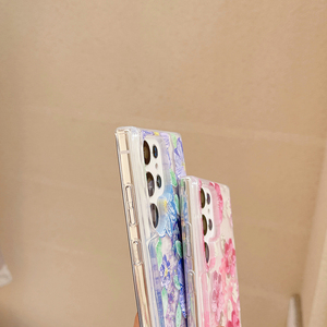 Funda luminosa con pintura al óleo para flores, purpurina líquida, arena movediza, funda de teléfono a prueba de golpes para Samsung S23 S22 S21 Ultra A73 A53 A7 4G <span class=keywords><strong>5G</strong></span> - Product Image 5