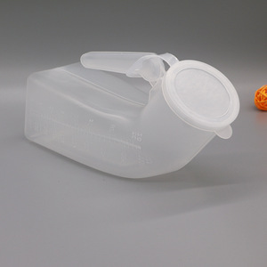 Urinoir transparent avec graduations pour femmes, forme ovale, matière plastique, capacité de 1000 ml - Product Image 2