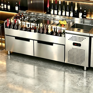 Équipement de restaurant, station de bar <span class=keywords><strong>à</strong></span> cocktails en acier inoxydable, comptoir de préparation de boissons, équipement de cuisine de restaurant, OEM - Product Image 1