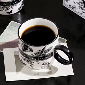 Modern American Style 200ml Ceramic <b>Mug</b> with Tray High Appearance Coffee Cup Small Gift Souvenir Gift <b>Box</b> Set - Product Image 6