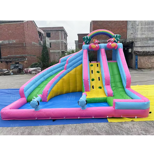 NewBlessing PVC House Water Slide Inflatable With <b>Trampoline</b> and Pool House Castle Water House NewBlessing P - Product Image 5
