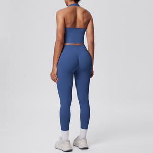 Ensemble de yoga personnalisé pour femmes, 5 pièces, respirant, grande taille, soutien-gorge push-up, legging de sport, tenue de fitness - Product Image 4