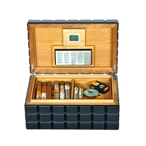 Humidor para Cigarros, Caja Rectangular de Madera, a Prueba de Humedad, de Madera Sólida, con Higrómetro Digital, Interior de Cedro Envejecido - Product Image 2