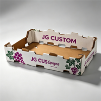 Boîte de présentation personnalisée en carton ondulé pour fruits et légumes, emballage pour raisins