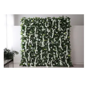 Good price artificial grass hanging flower wall greenery flower art background wall forest flower wall decoration