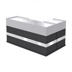 Ensemble <span class=keywords><strong>complet</strong></span> <span class=keywords><strong>de</strong></span> comptoir <span class=keywords><strong>de</strong></span> caisse en acier inoxydable Hongbai pour supermarché, épicerie, bar, paiement intégré - Product Image 1