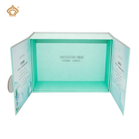 Boîte cadeau rigide à double porte en papier avec couvercles magnétiques, matériaux recyclés pour sérum de soin de la peau, cosmétiques, lamination et gaufrage