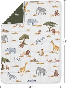 Manta Ponderada con Diseño de Animales de la Selva para Niños y Niñas, Tamaño Pequeño, Lavable, 5 Libras, Certificación Oeko-Tex - Product Image 4