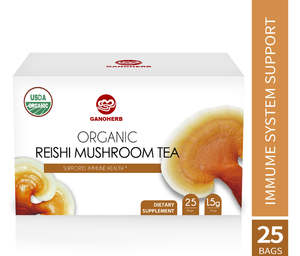 Chá de Cogumelo Reishi Orgânico Natural GANOHERB, Saquinhos de Chá de Ganoderma Puro, 1 Xícara para Suporte Imunológico Diário para Adultos, Sabor Levemente Amargo - Product Image 2