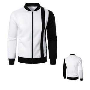 Veste cardigan zippée en polyester respirant pour homme, nouvelle collection, avec col montant et sweat-shirt color-block, en gros à bas prix - Product Image 1