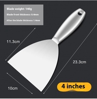 Cuchillo de masilla de acero inoxidable para construcción DIY de una pieza, hoja elástica gruesa y delgada para pala de limpieza de barro de diatomeas