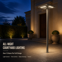 Lampe Solaire de Jardin IP65 120W 200W, Lampadaire LED avec Détecteur de Mouvement Radar pour Villa, Patio, Terrasse - Vente en Gros