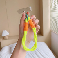 Étui de téléphone universel lanière dragonne Anti perte colorée en Nylon chaîne de corde de téléphone courte avec patch pour iPhone 17 16
