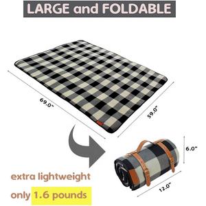 Custom <b>Extra</b> <b>Large</b> <b>Waterproof</b> Acrylic Beach Camping <b>Picnic</b> <b>Blanket</b> Mat Bohemian Style Outdoor Folding Strap for Hiking - Product Image 2