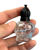 Bouteilles à bille en verre transparent de luxe de 15ml pour huiles parfumées cosmétiques Attar Oil Deodorant Portable Gold Black Cap Packaging Matte