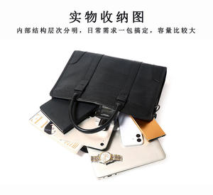 AndoBag Sac à main pour ordinateur portable 15 pouces pour hommes, en cuir de vache véritable, sac messager décontracté tendance, sacs pour hommes d'affaires 1441 - Product Image 6
