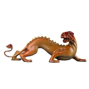 Adorno de latón Pixiu de cobre y oro, bestia auspiciosa, decoración Feng Shui para sala de estar, mesa de oficina, regalo - Product Image 5
