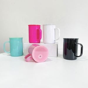 Mugs à café en verre colorés de 17 oz pour sublimation, avec couvercles en plastique PP, pour camping, en stock aux États-Unis - Product Image 2
