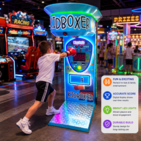 Machine de boxe interactive pour enfants, rembourrée et sécurisée, à monnayeur, avec éclairage LED et notation interactive, pour entraînement sportif en intérieur