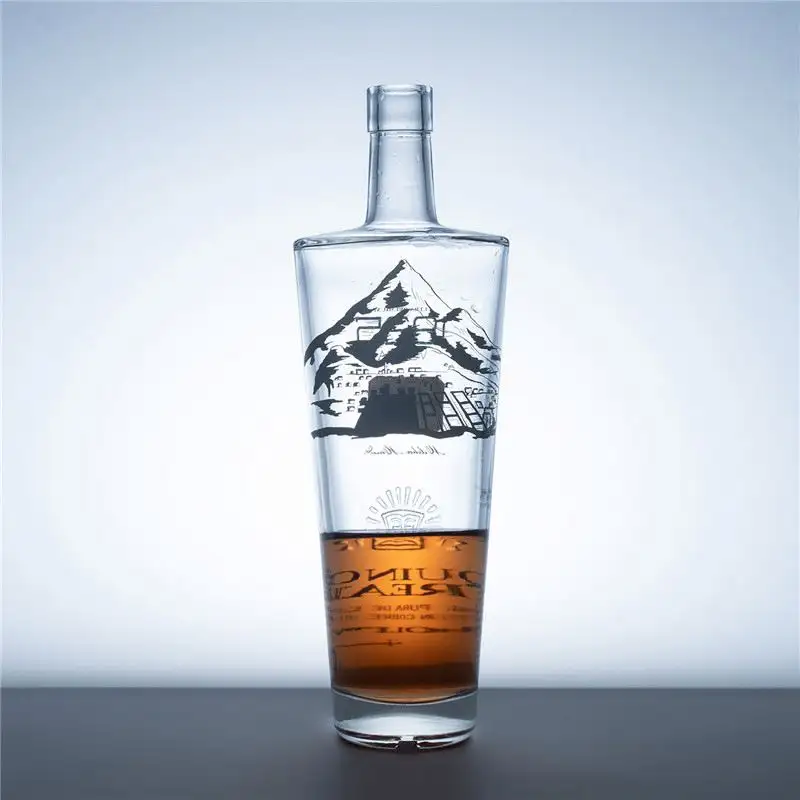 Aangepaste Vorm Glazen Fles Voor Bulk Drank Voedsel Niveau Win Fles Direct Van Glazen Fles Fabrikant