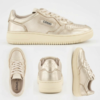 Sneakers basses personnalisées MS, baskets épaisses en cuir blanc et or rose, chaussures décontractées de créateur pour hommes et femmes, logo OEM, marque