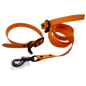 Waterproof <strong>PVC</strong> <strong>Dog</strong> Collar And <strong>Leash</strong> Set, Heavy Duty Adjustable Pet <strong>Leash</strong>, Easy To Clean For Outdoor Walking Training - Product Image 2
