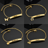 Pulsera de Acero Inoxidable Ajustable con Logotipo Personalizado, Chapada en Oro de 18K, Cadena de Eslabones Minimalista, Joyería para Hombre, Artículos de Regalo