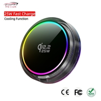 Support de téléphone de voiture magnétique puissant avec lumière colorée, rotation à 360 degrés, charge sans fil super rapide QI2.2 25W, plastique, pour grille d'aération, 2025