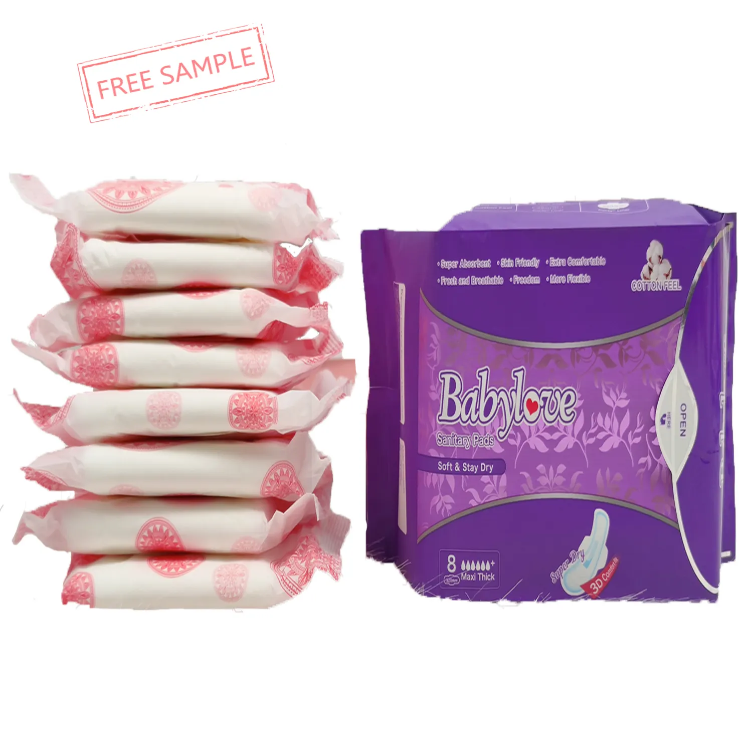 Manufacture Hot Selling Disposable OEM Sanitary Napkin, Customized Cheap Night Use Wholesale Sanitary Napkins Lady Menstrual Pad
