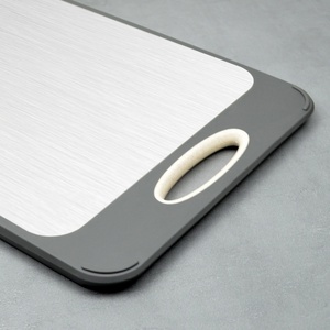 Extra Large <b>Plastic</b> Cutting Board Double Side Chopping Board Stainless Steel Cutting Board with Easy-Grip Handle - Product Image 6