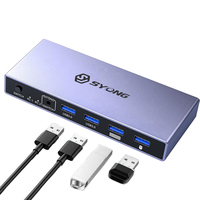 Commutateur KVM HDMI 8K SYONG pour 2 ordinateurs, 1 moniteur, partage de clavier et souris USB 3.0 avec télécommande