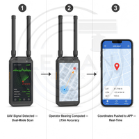 Sensor y Localizador RF Profesional para Drones Portátiles con un Rango de Detección de 3 km, Espectro Pasivo de 100 MHz-6.2 GHz, Banda IP67