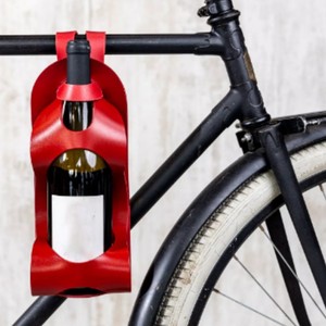 Sac à vin portable d'extérieur en stock, housse de rangement pour bouteille de bière, housse à vin suspendue en cuir PU pour VTT, sac à champagne - Product Image 1