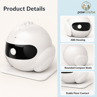 Robot compagnon intelligent pour animaux de compagnie ABS 5000 mAh avec vidéo HD, vision nocturne infrarouge, patrouille automatique, jeu laser et interaction vocale