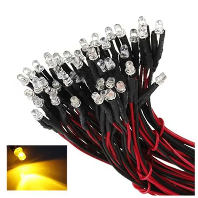 Hot Koop 5pcs 20cm Pre Wired 8mm LED Lamp Gloeilamp Thuis Auto Decoratie F8 Emitting Diodes DC12V Wit Groen Rood Blauw Geel