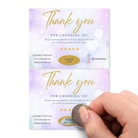 Impression de cartes à gratter personnalisées OEM, cartes de remerciement et de feedback, promotions, appréciation client, impression numérique sur carton